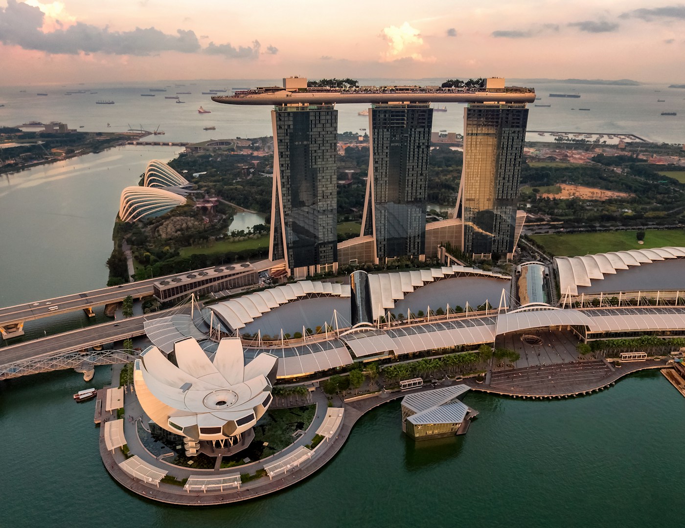 Singapore skyline overlooking Marina Bay
